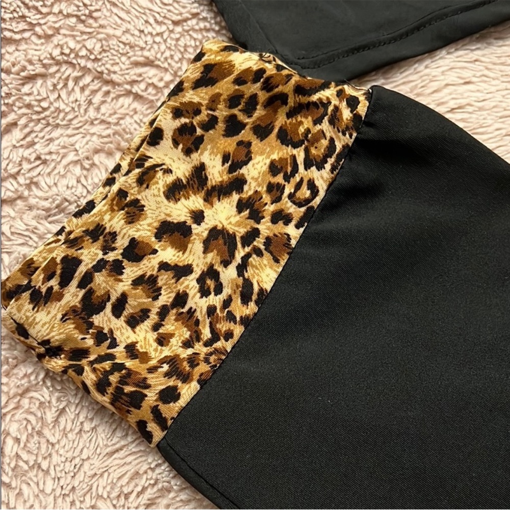 SHEIN | Women’s Size XXS Black and Leopard Print Two Piece Set - Picture 5 of 6
